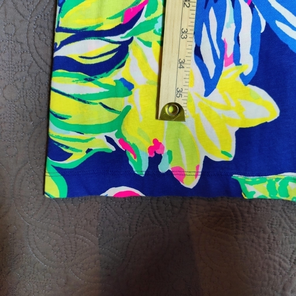Lilly Pulitzer Kenzie Dress Resort Navy Travelers Palm Multicolor Women's Small - Picture 12 of 15